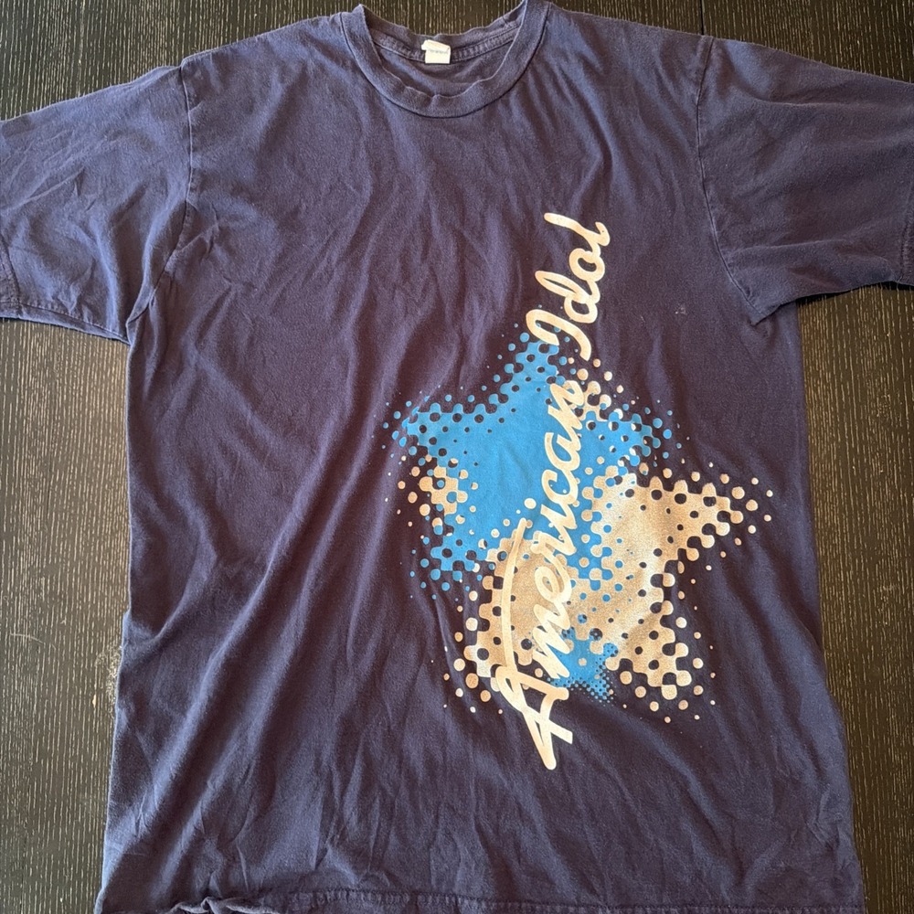 Vintage Y2K Tultex American Idol T Shirt Blue Mens Size Large
